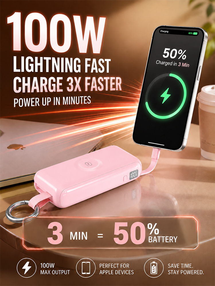 100W Super Fast Charging Magnetic Wireless Convenient Charging Battery