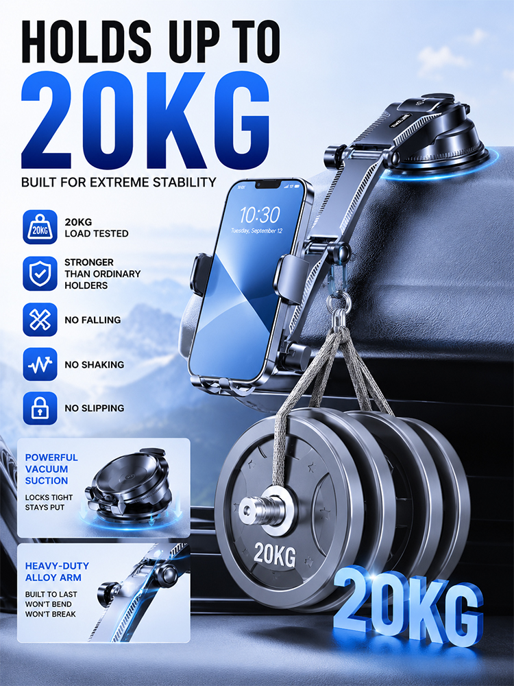 [50W Wireless Charging] Car Phone Holder