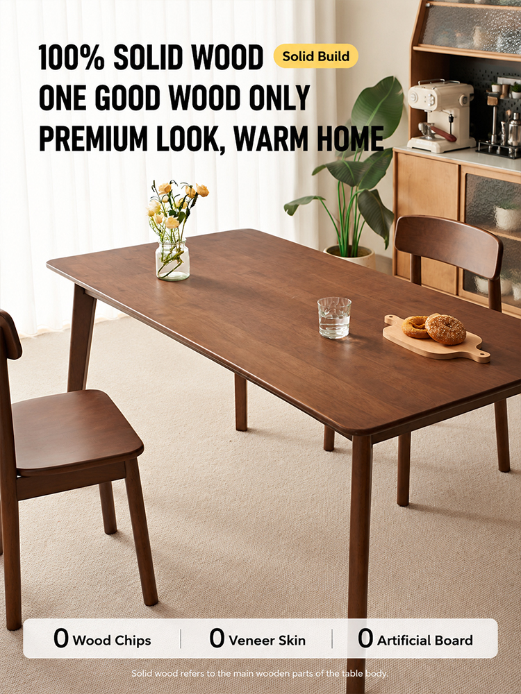Solid wood dining table
