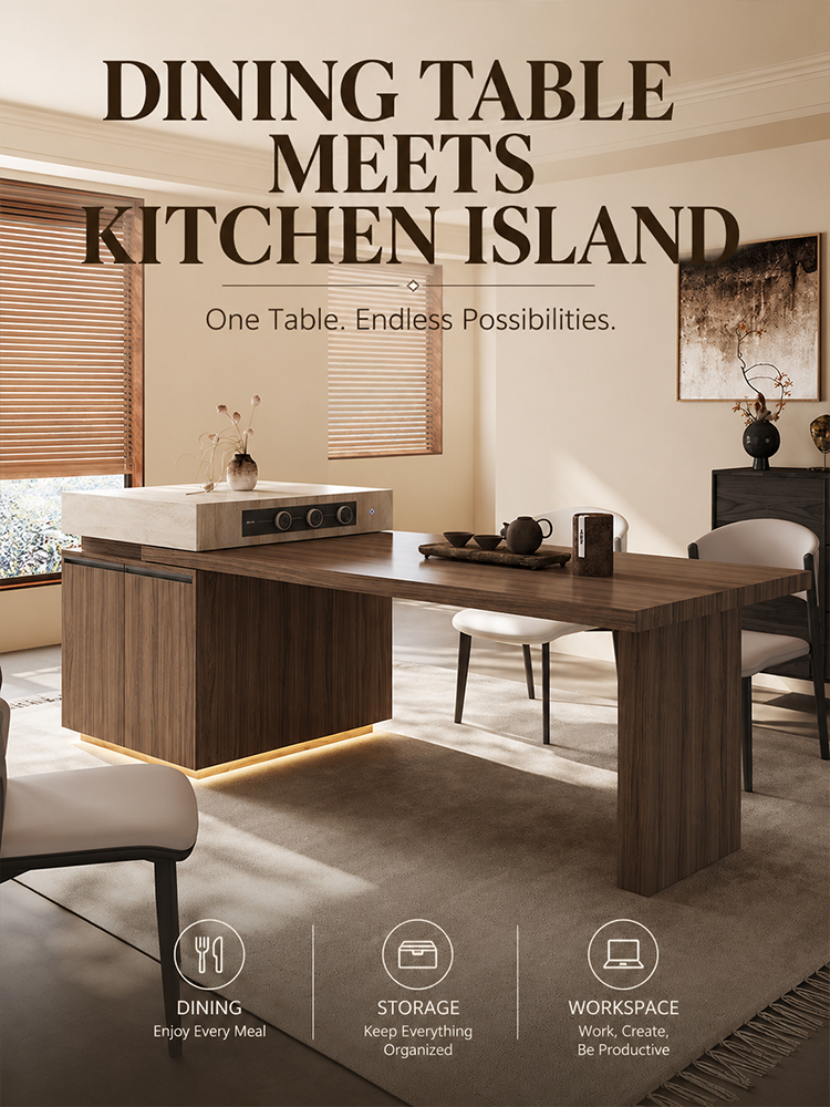 Vintage-style island dining table