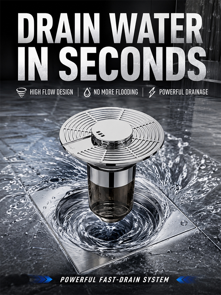 The latest model of anti-blocking and anti-odor floating floor drain