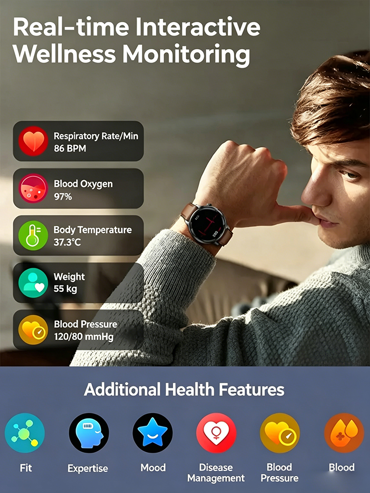 [2026 Latest Model] Multi-functional Blood Pressure and Blood Glucose Monitoring Smart Watch