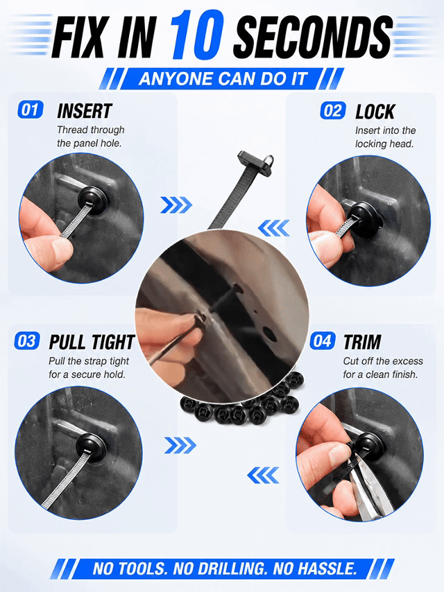 Super-strong automotive repair cable ties