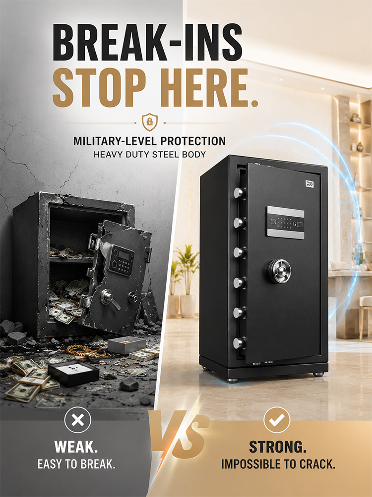 Ultra-secure, anti-theft and fireproof smart safe