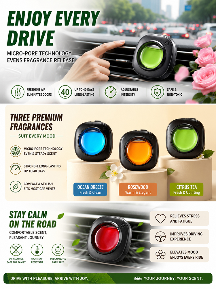 [Natural and Fresh] Car Air Vent Fragrance