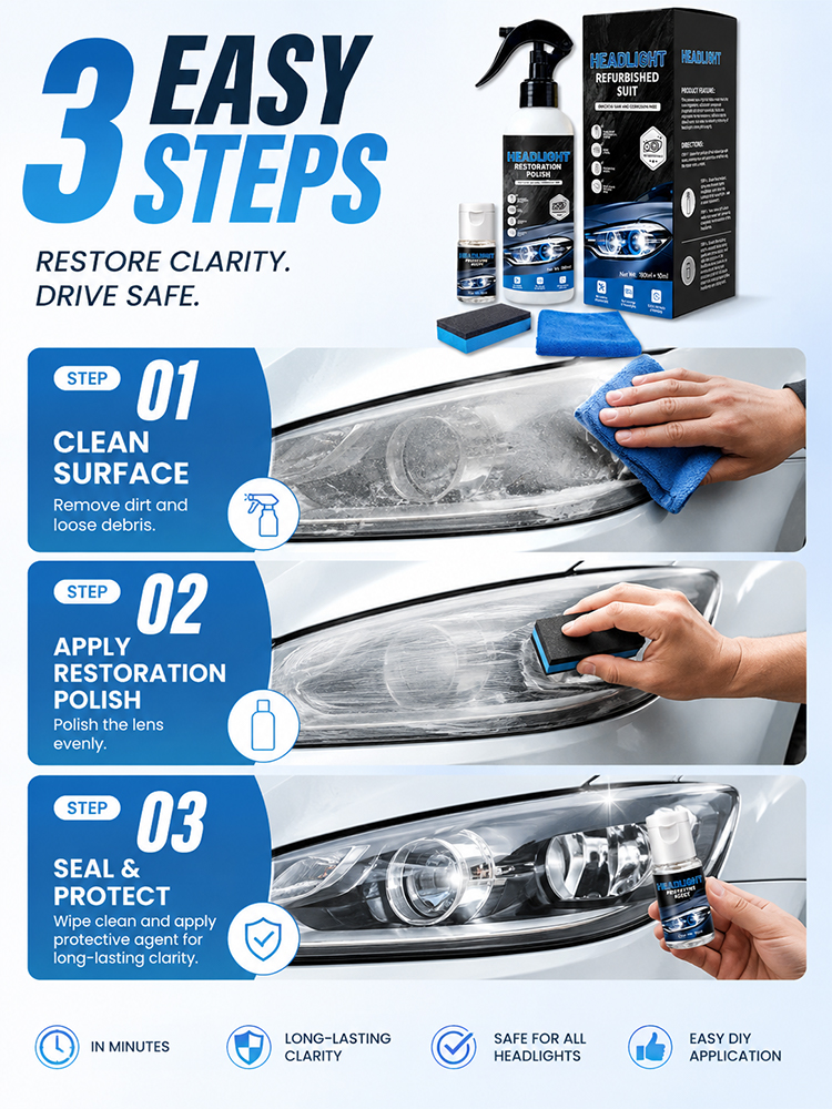 [Effective after one use] Headlight cleaner