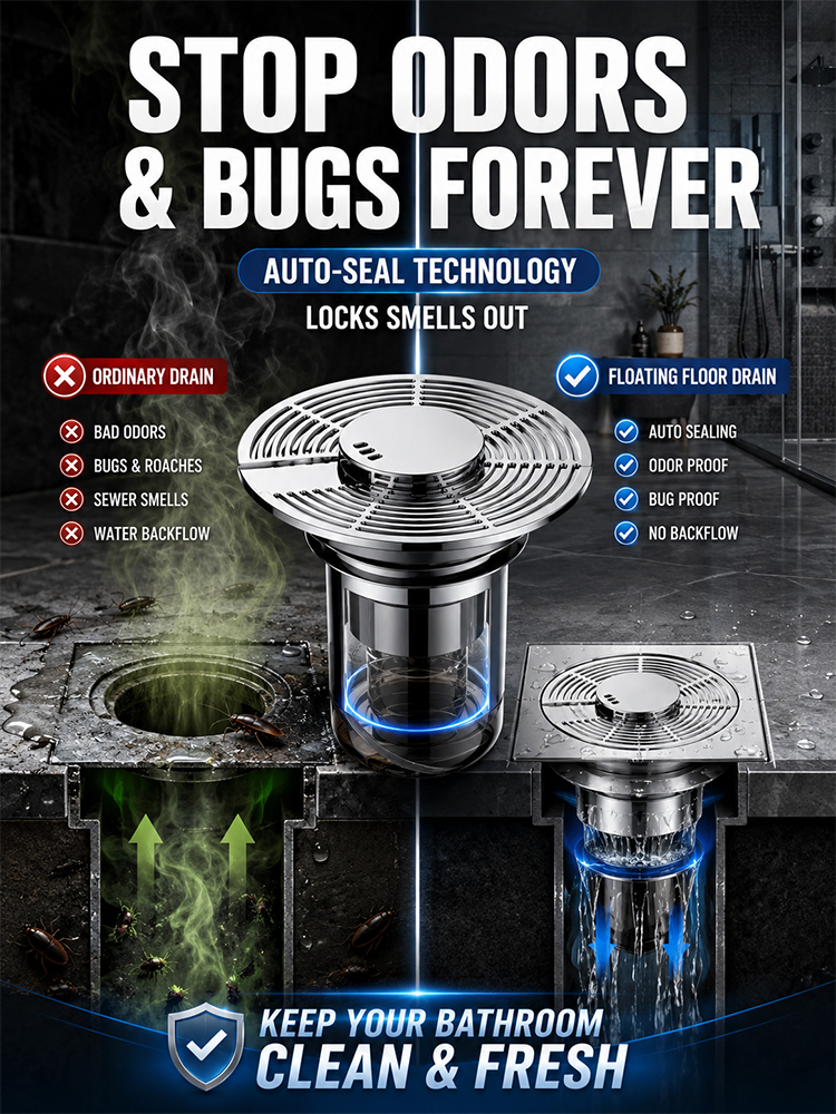 The latest model of anti-blocking and anti-odor floating floor drain