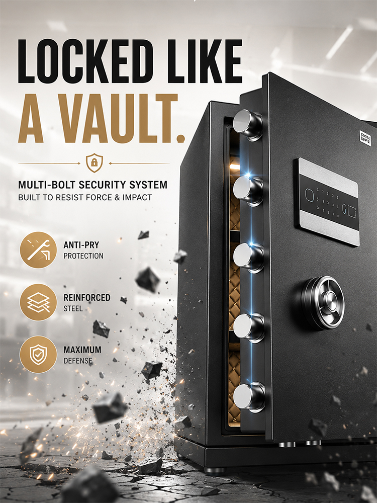 Ultra-secure, anti-theft and fireproof smart safe