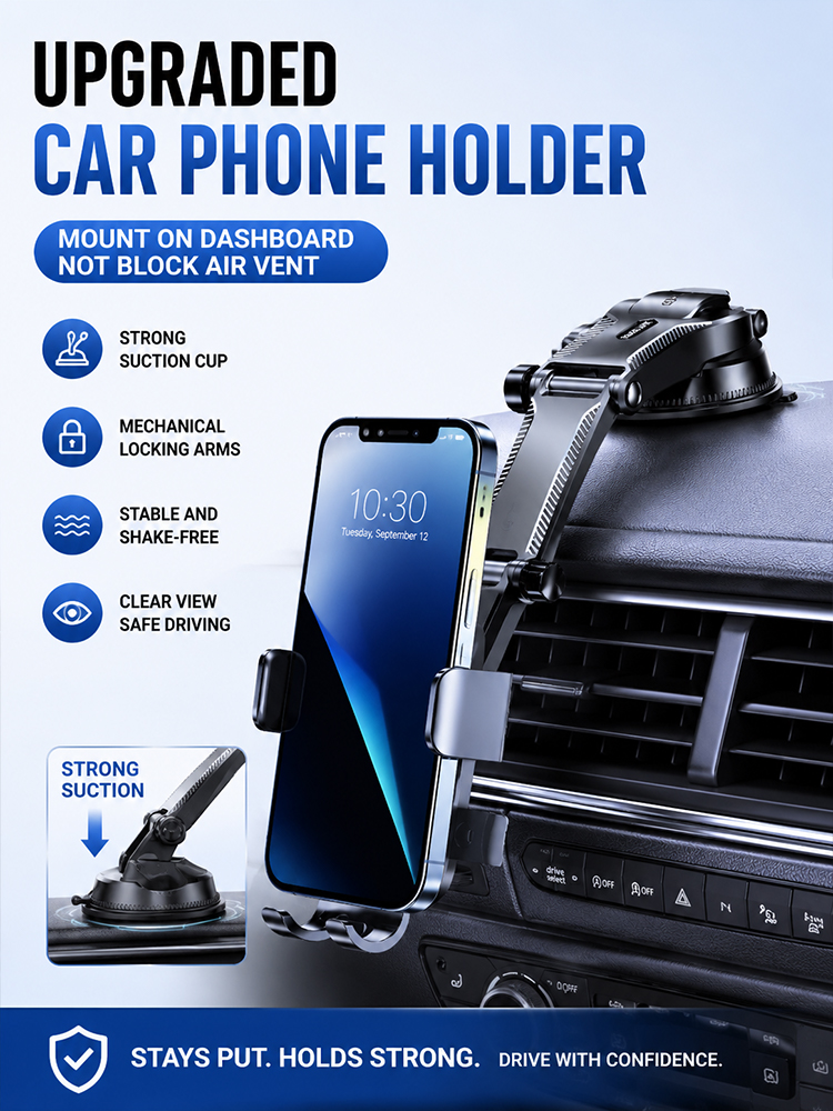 [50W Wireless Charging] Car Phone Holder