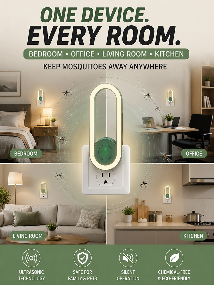 [Mosquito-free for the whole family] Ultrasonic mosquito repellent