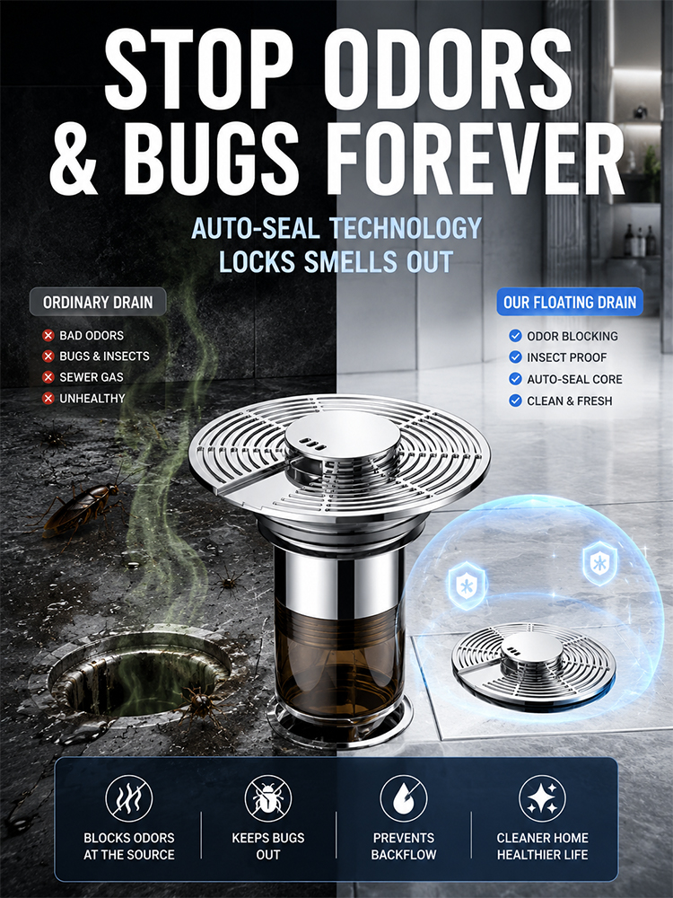 The latest model of anti-blocking and anti-odor floating floor drain