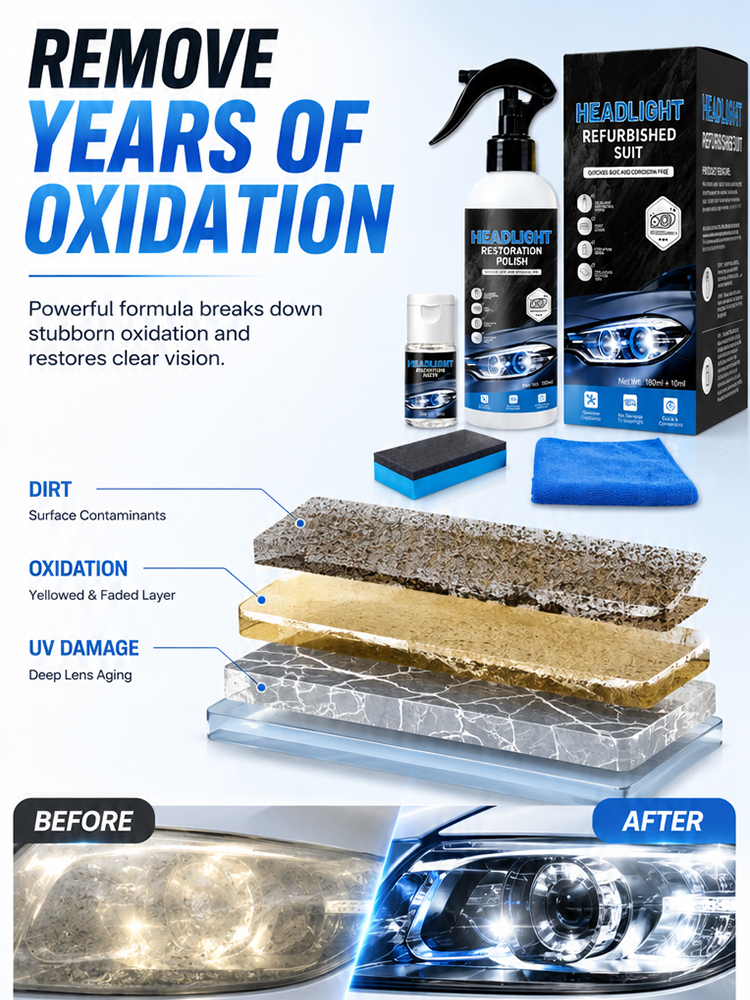 [Effective after one use] Headlight cleaner