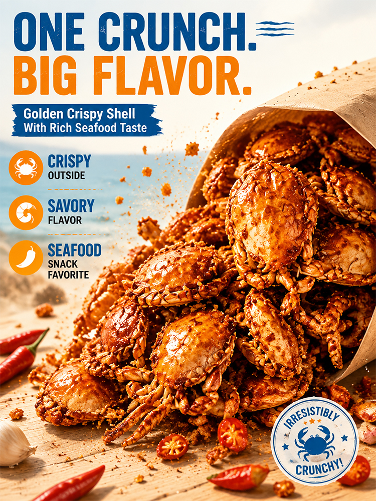 Zero-fat crispy baby crabs