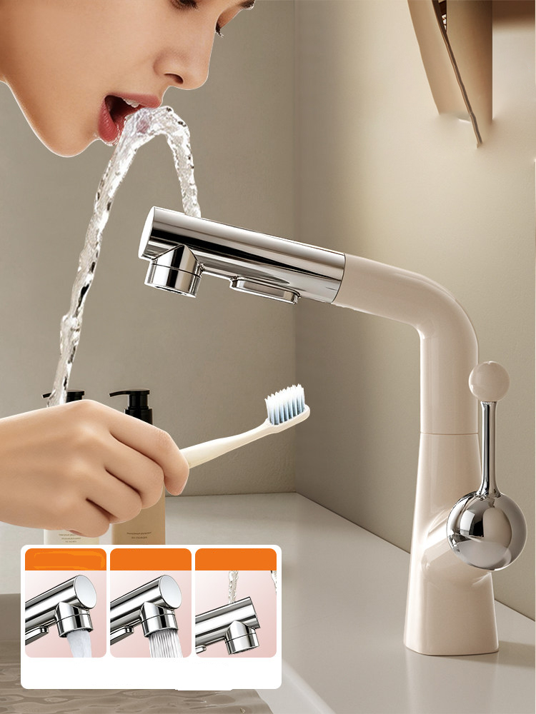 Bathroom, kitchen, and washbasin universal faucets