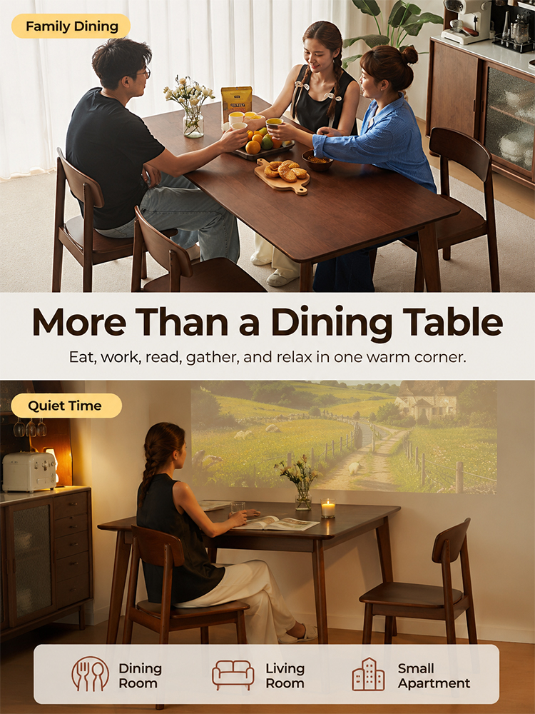Solid wood dining table