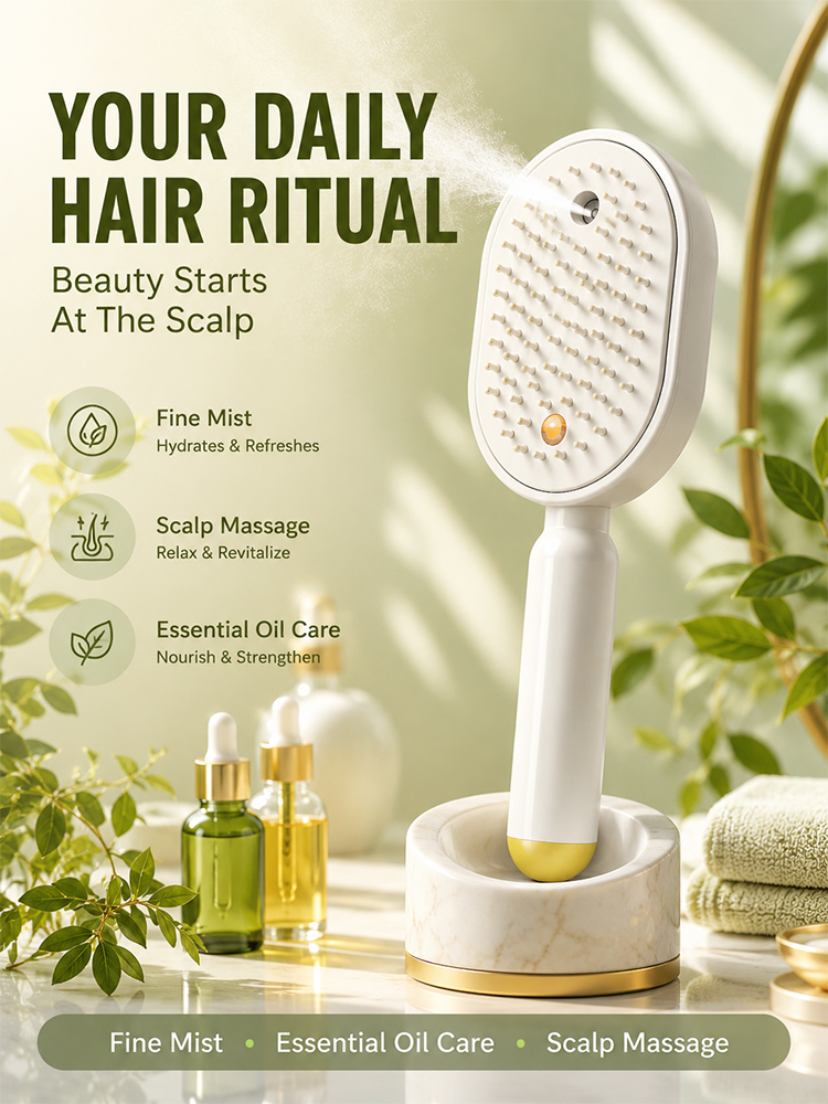 Spray essential oil airbag massage comb