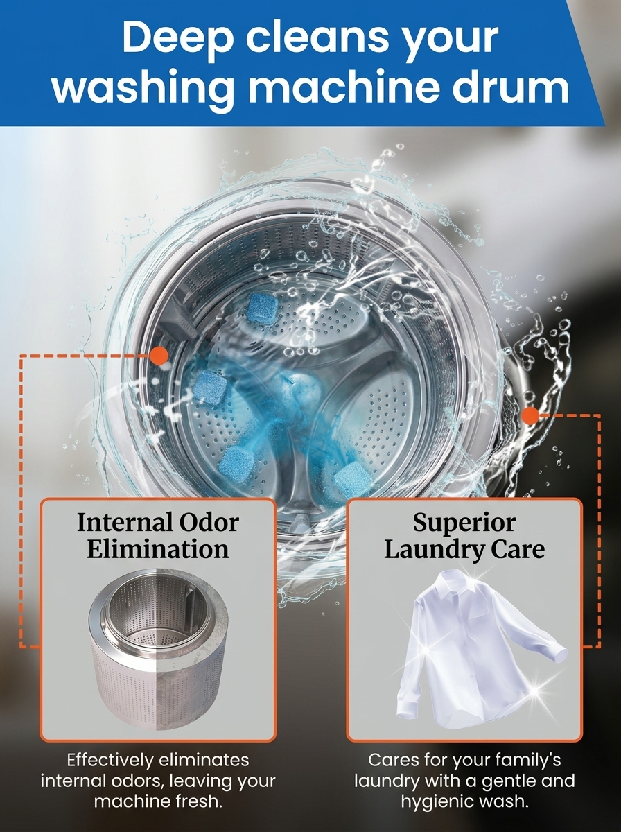 [Remove scale, kill bacteria and mold] Washing machine cleaning tablet