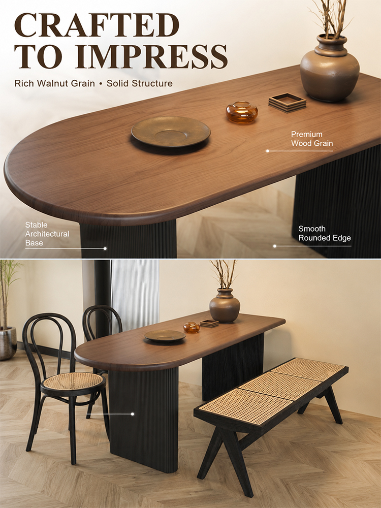 French solid wood dining table and chair set