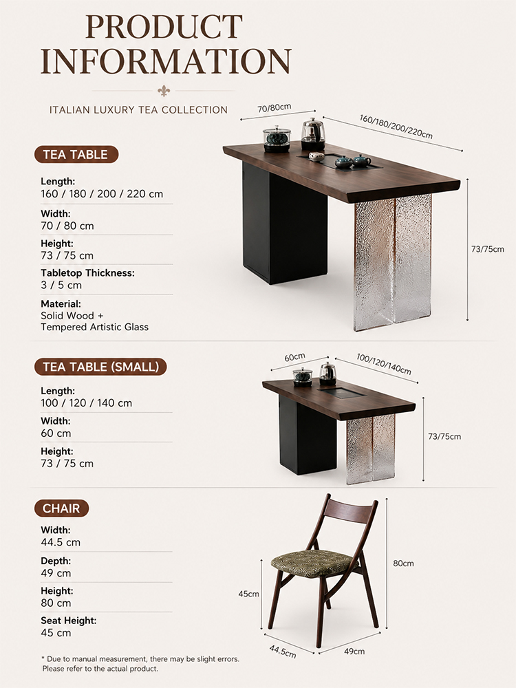 Italian-style light luxury tea table and chair set