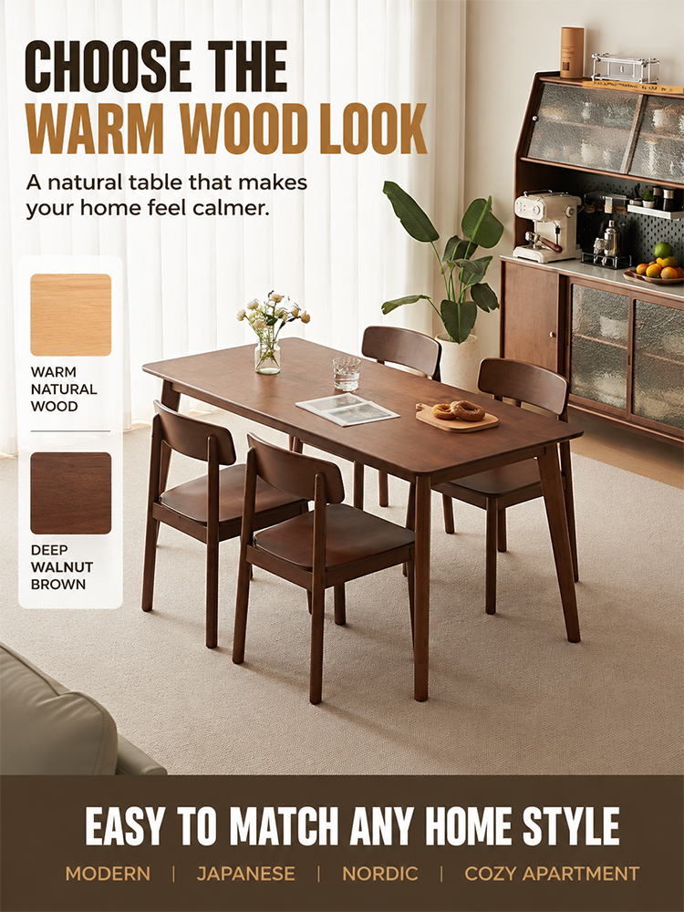 Solid wood dining table