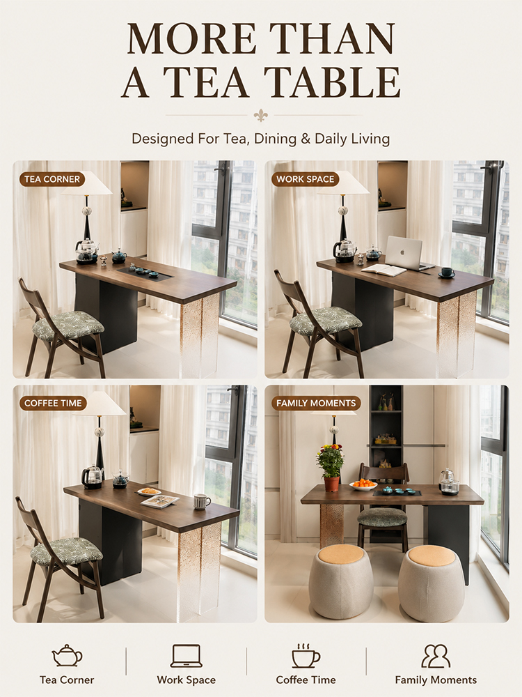 Italian-style light luxury tea table and chair set