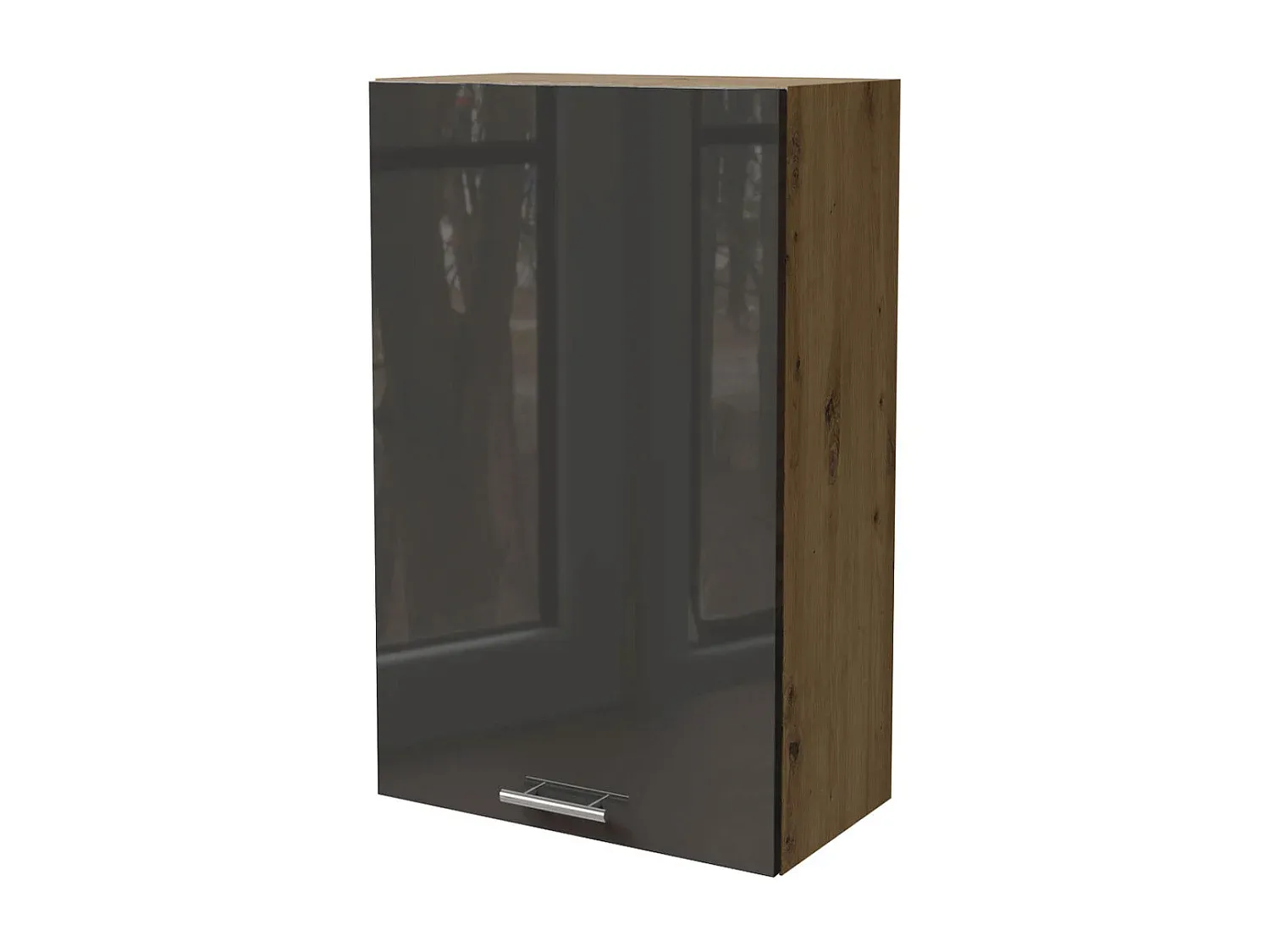 Hängeschrank für die Küche in Hochglanz Graphit