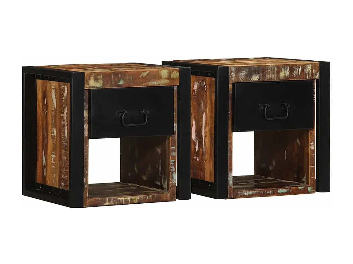 Zweifarbige Holz-Nachttische 40x35x40 cm