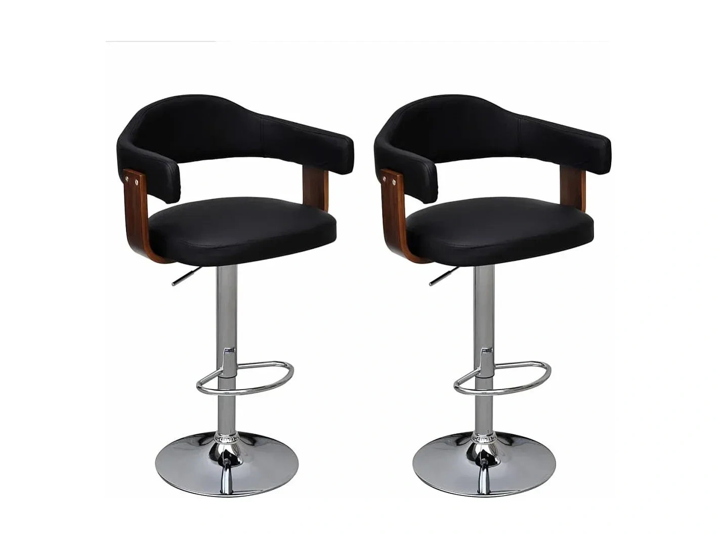 Set aus 2 modernen Holz-Barhockern