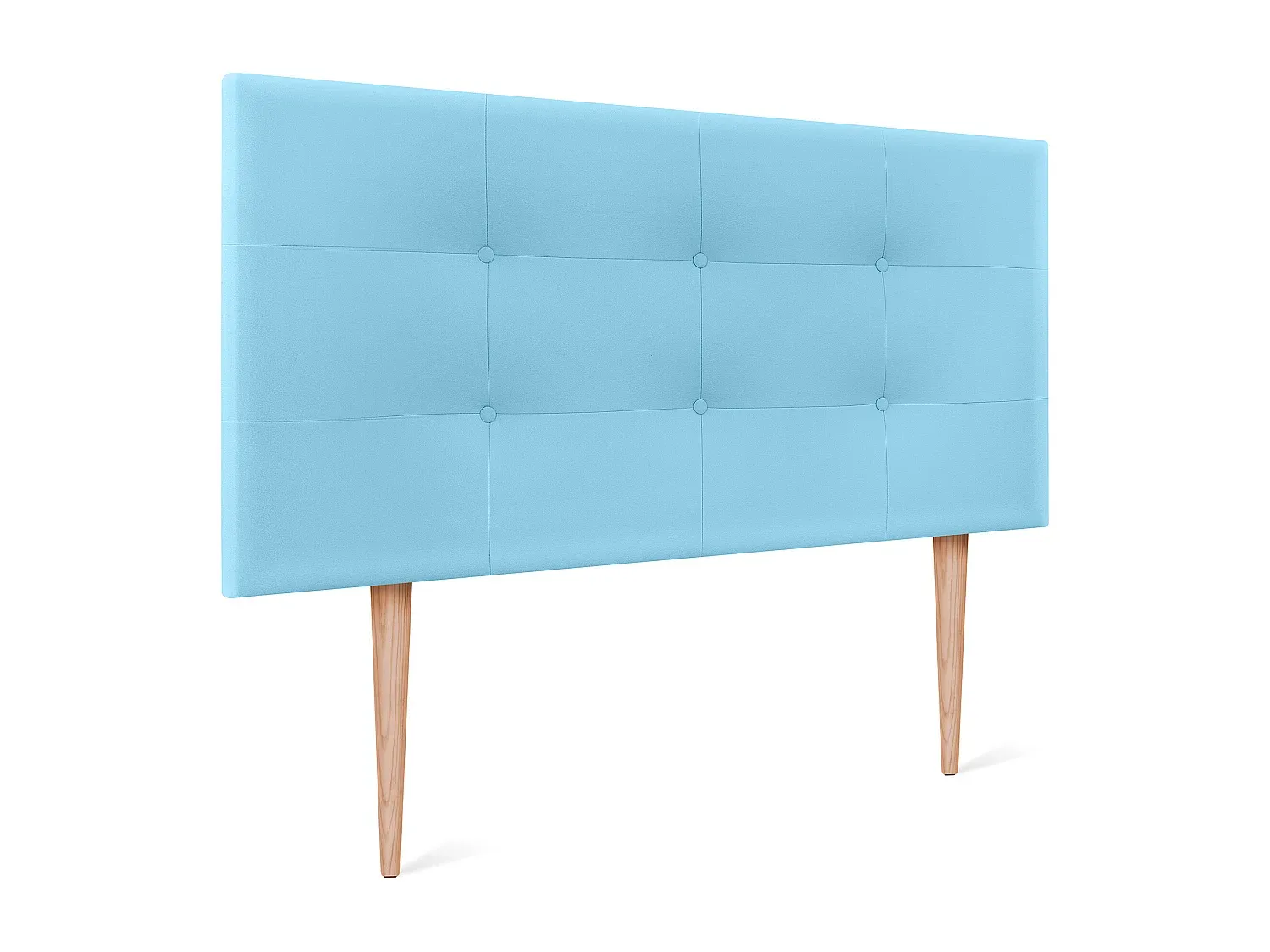 Gepolstertes Kopfteil aus Kunstleder 105 x 115 cm in Hellblau