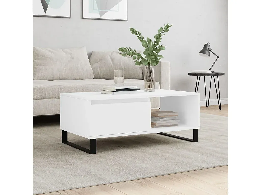 Moderner Couchtisch in Weiß aus Holzwerkstoff