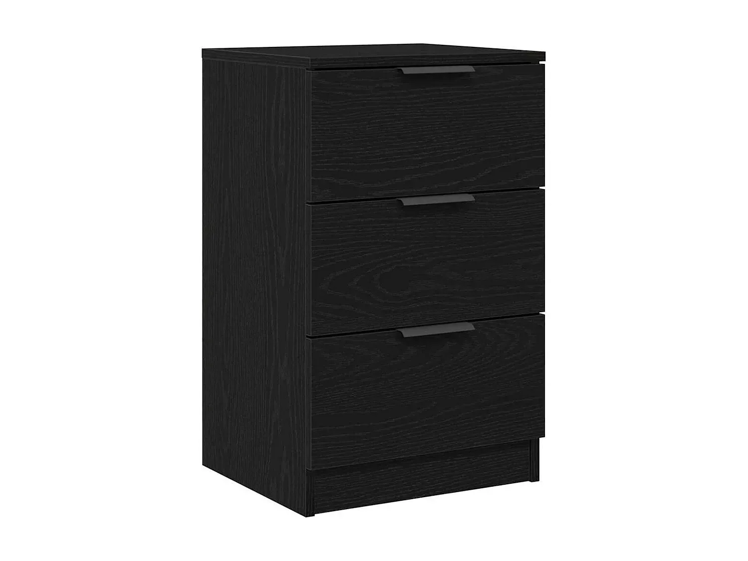 Moderner Beistelltisch in Eichenoptik, Schwarz, 40 x 65 x 65 cm