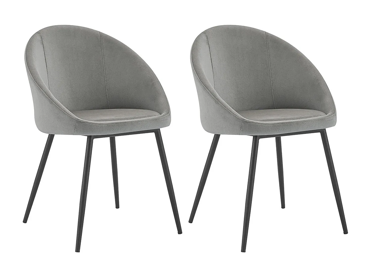 Elegante Retro-Samtstühle, Grau, 2er-Set