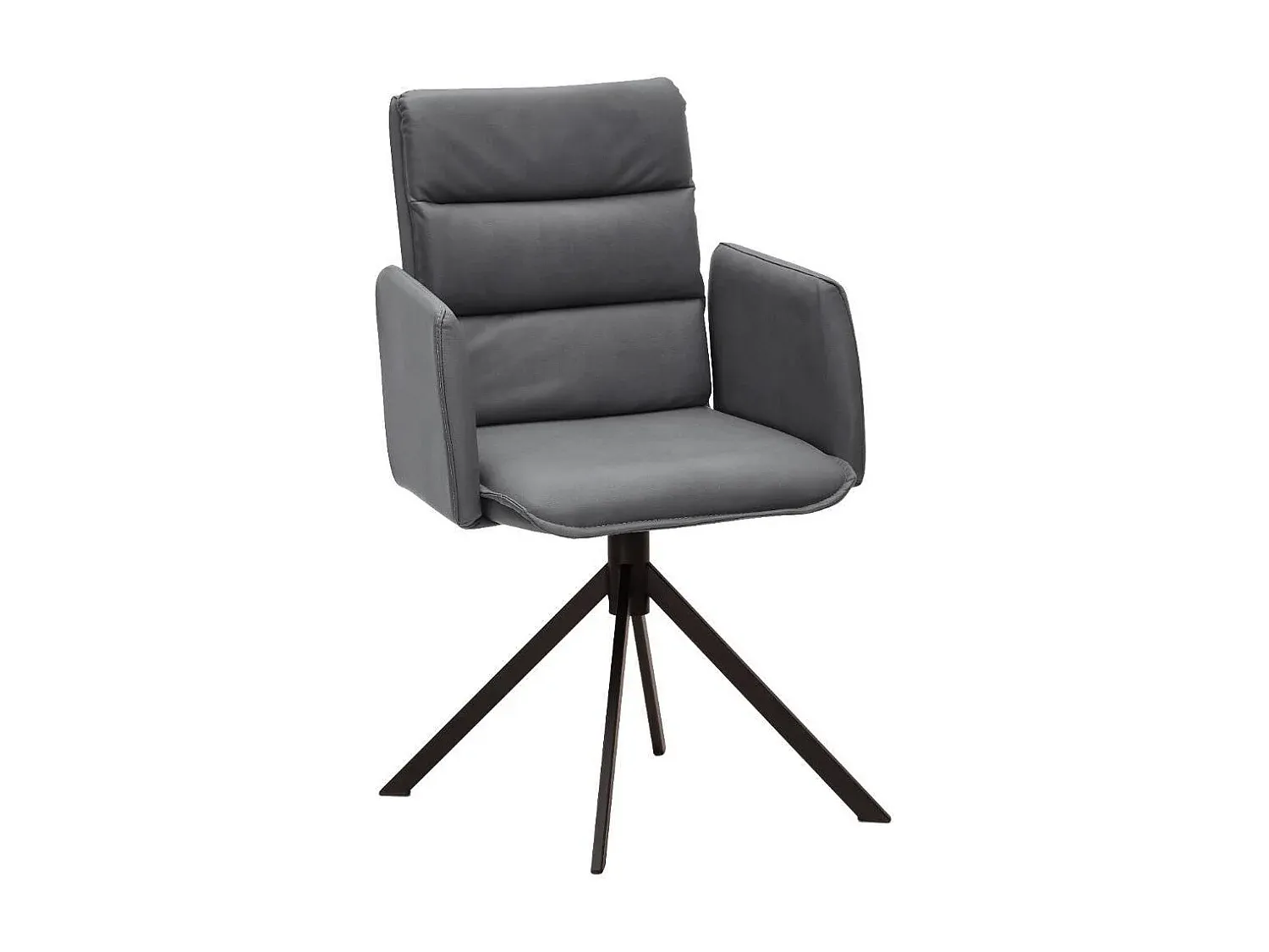 Moderner Esszimmerstuhl gepolstert in Dunkelgrau mit Metallbeinen