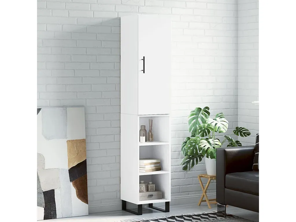 Moderner Hochkommode in Weiß mit Stauraumfunktion