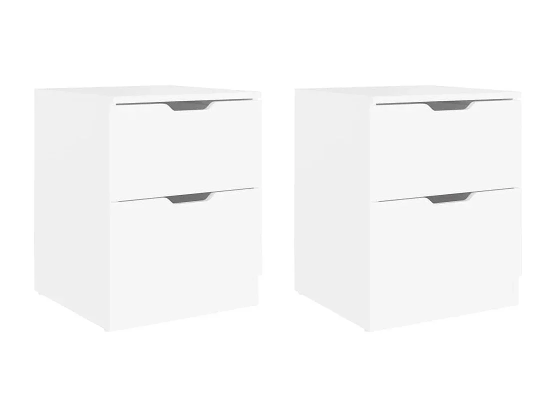 Moderne Nachttische im 2er-Set, Weiß, 40x40x50 cm