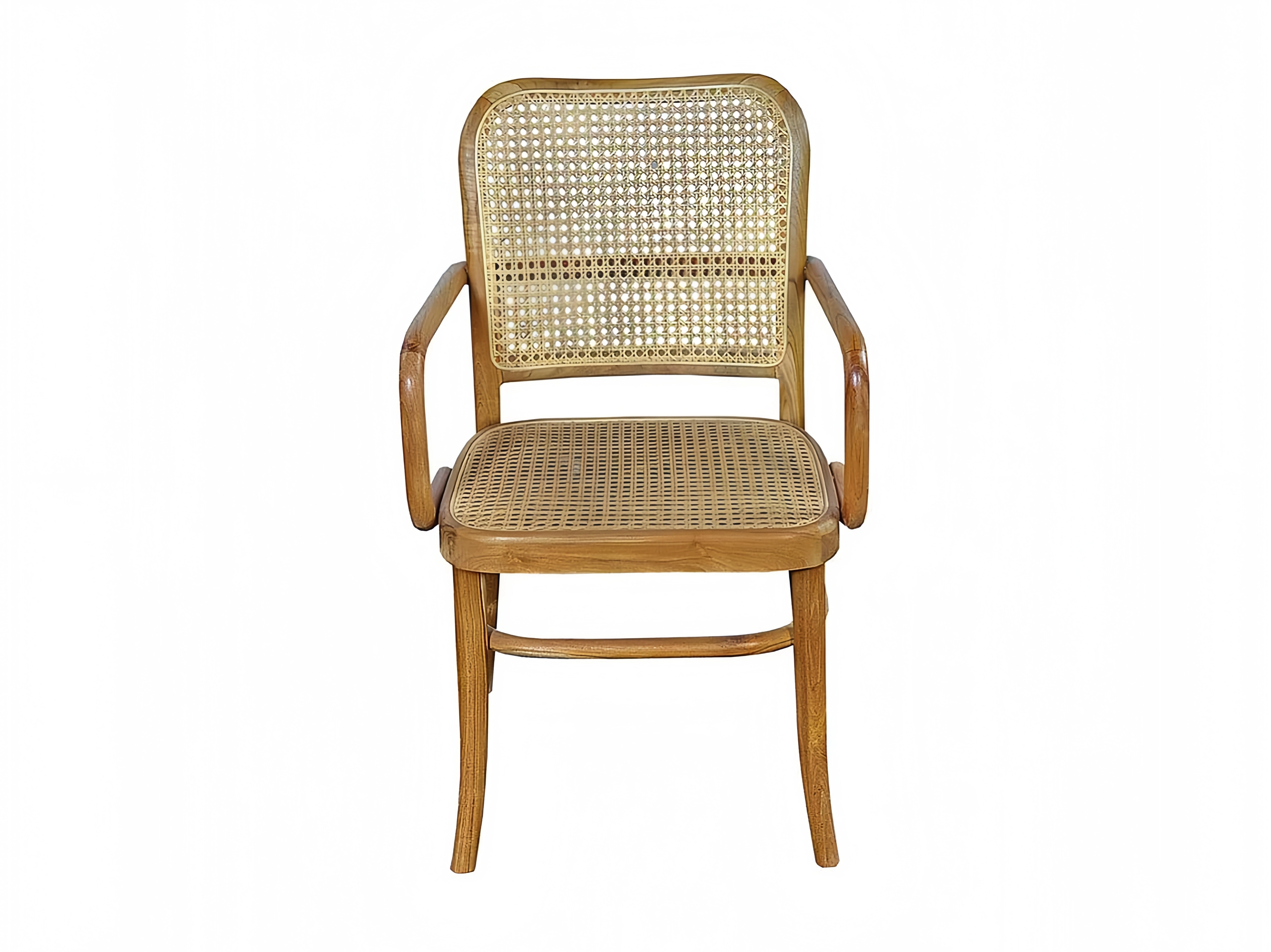 Hochwertiger Esszimmerstuhl aus Rattan und Teakholz