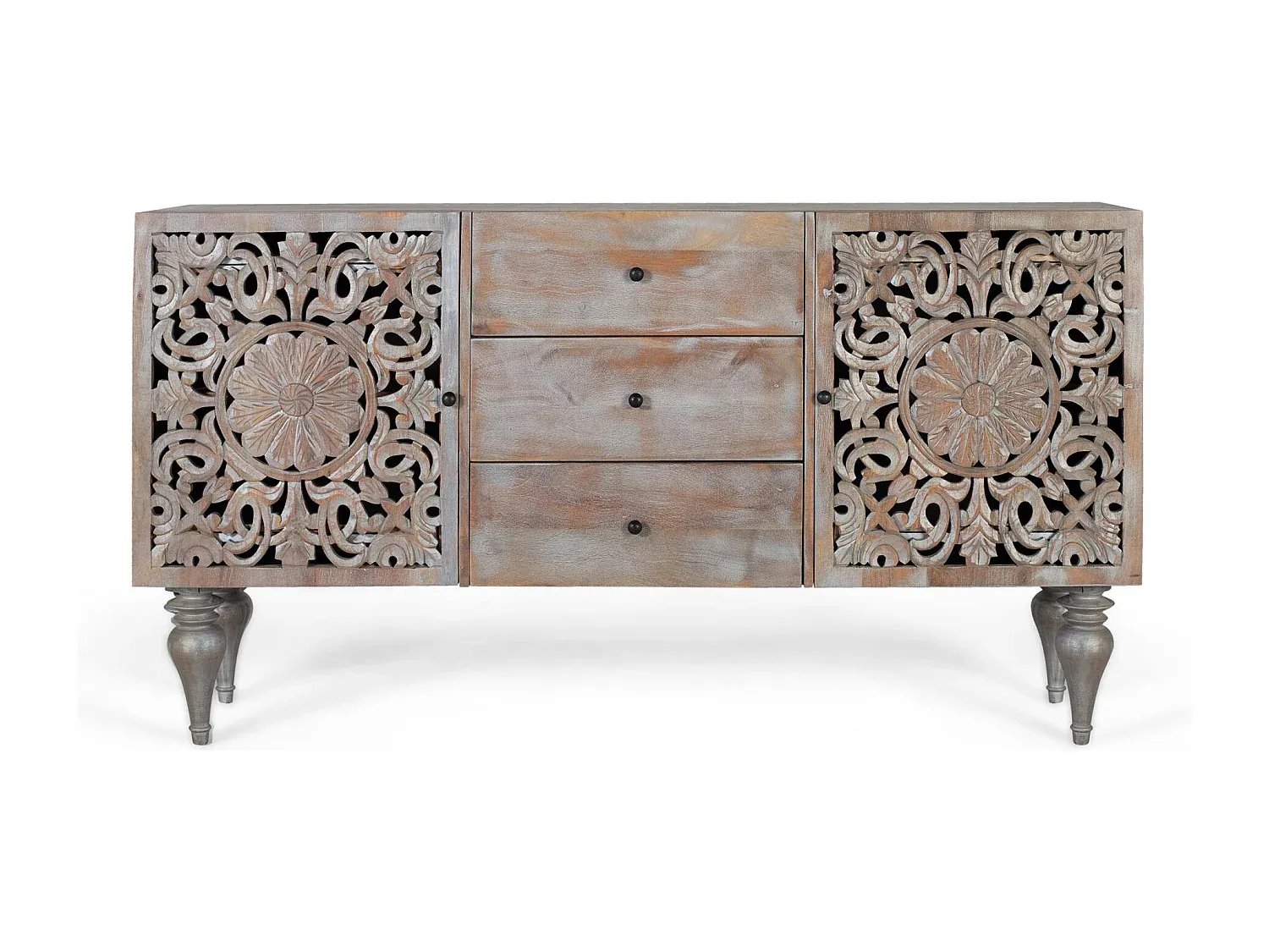Mangoholz Sideboard mit handgefertigten Akzenten