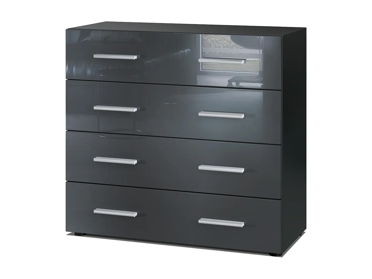 Moderne Kommode mit Hochglanz-Finish in Bordeaux