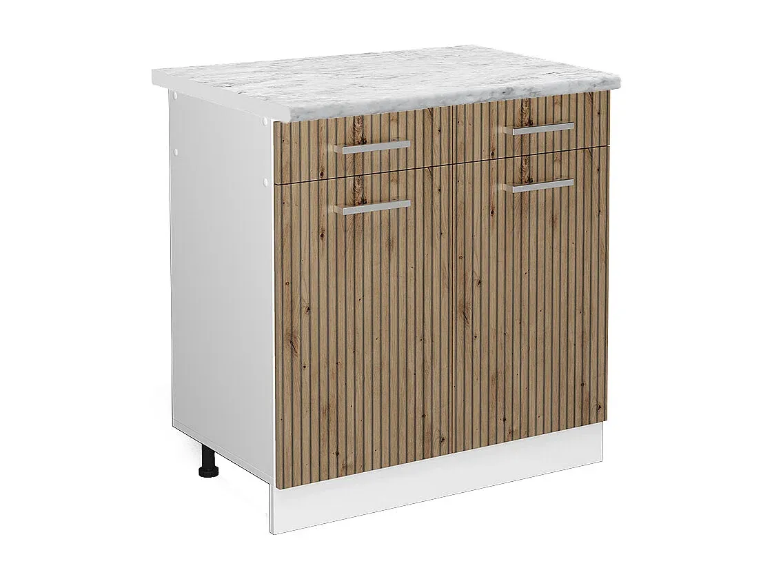 Schwarzer Hochglanz-Küchenunterschrank 80x60x81.6 cm