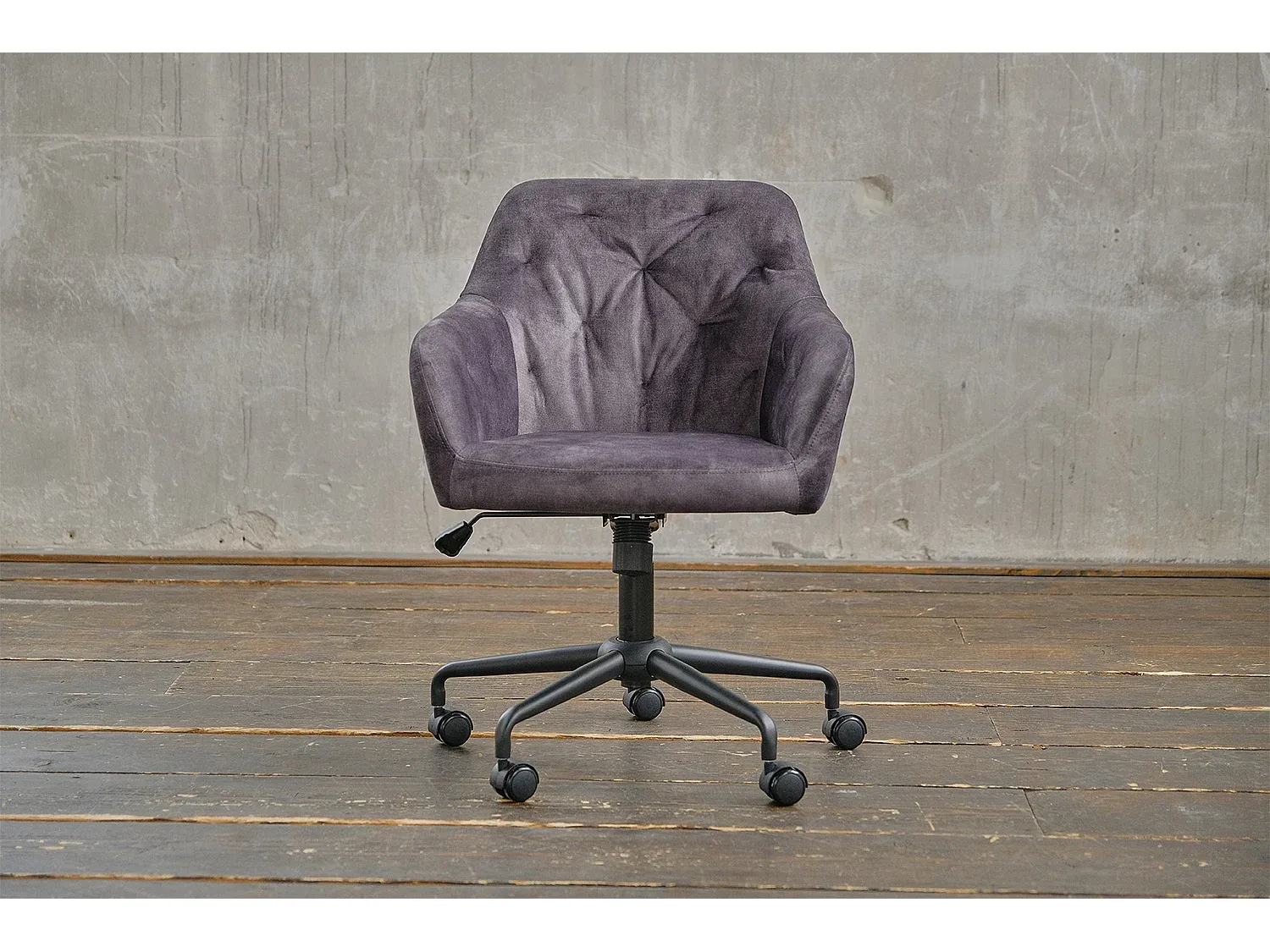 Ergonomischer Drehstuhl mit Samtbezug in Anthrazit