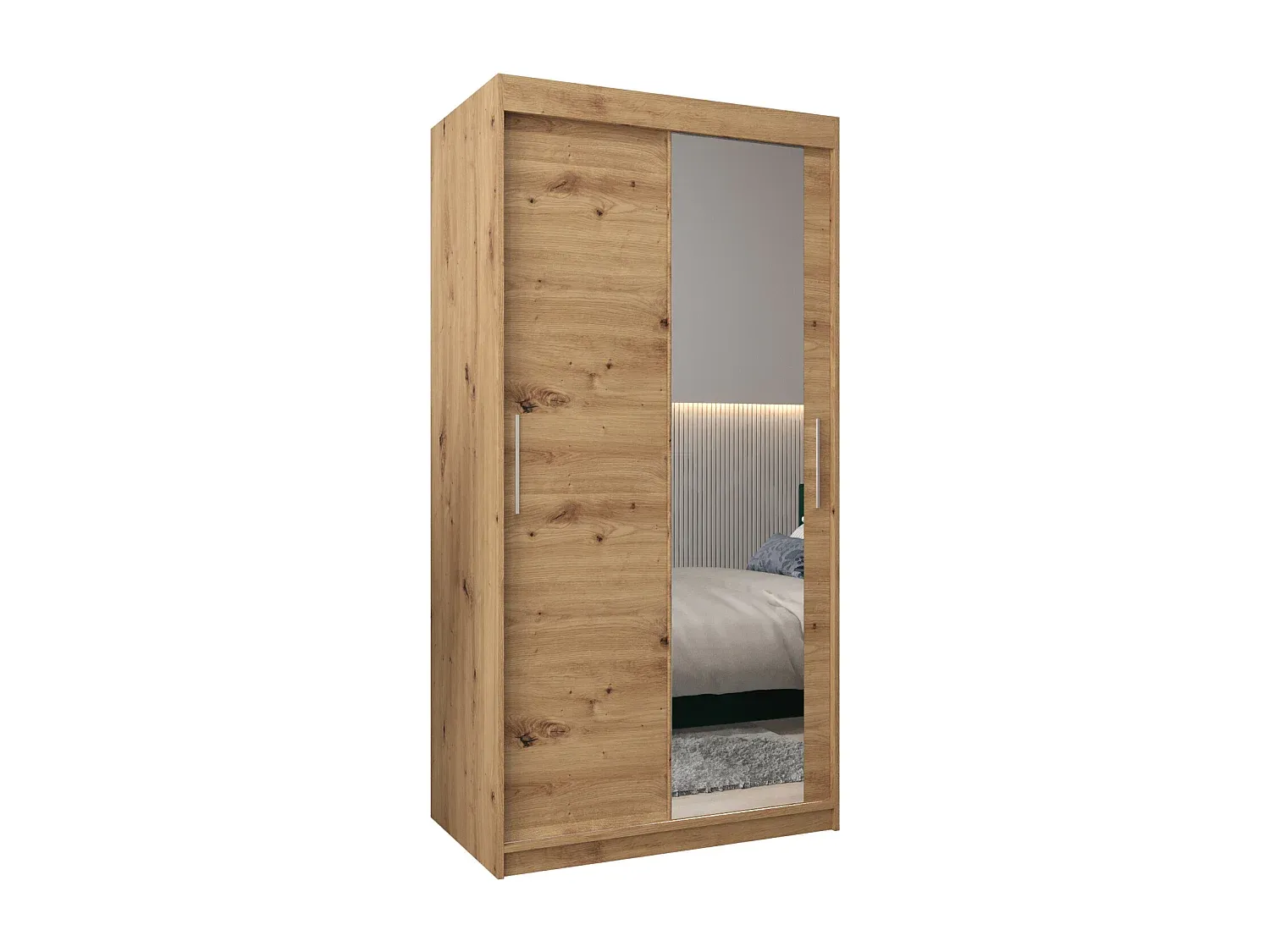 Großer Kleiderschrank mit Schiebetüren, Schwarz