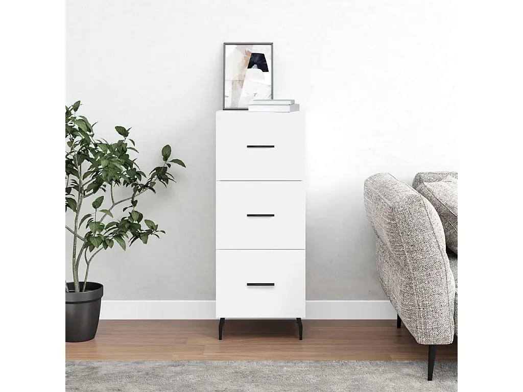 Kompaktes Weißes Sideboard aus Holzwerkstoff