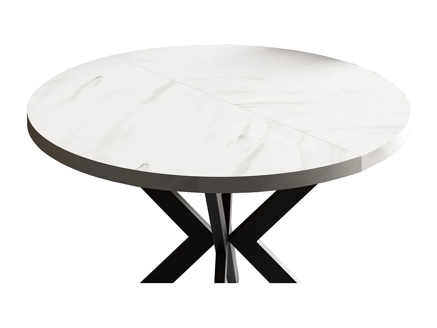 Eleganter Marmoresstisch in Schwarz und Weiß, 120/196 x 120 x 76 cm