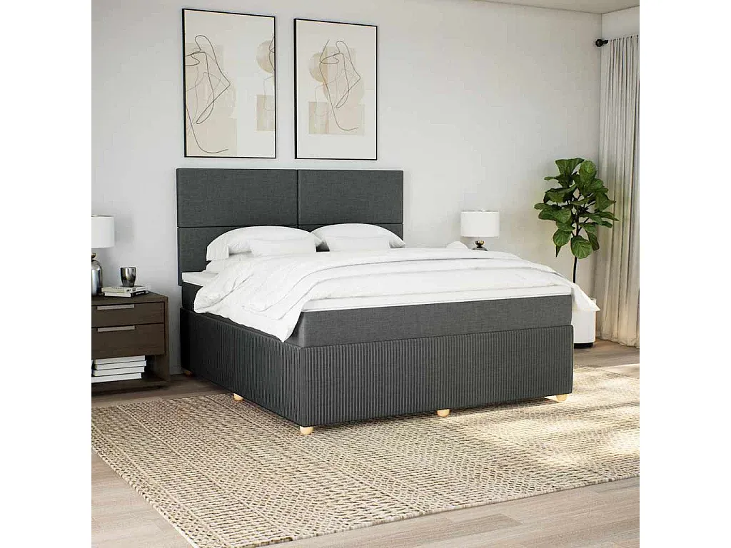 Elegantes Bett mit Matratze in Dunkelgrau 180x200 cm