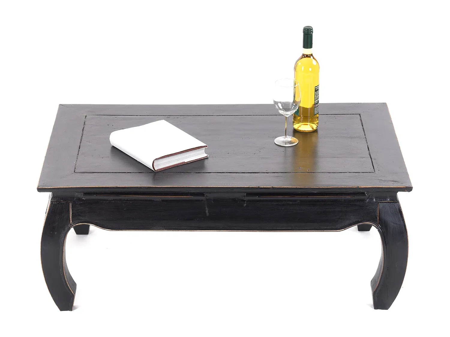 Beistelltisch aus massivem Mahagoni Recyclingholz in Schwarz