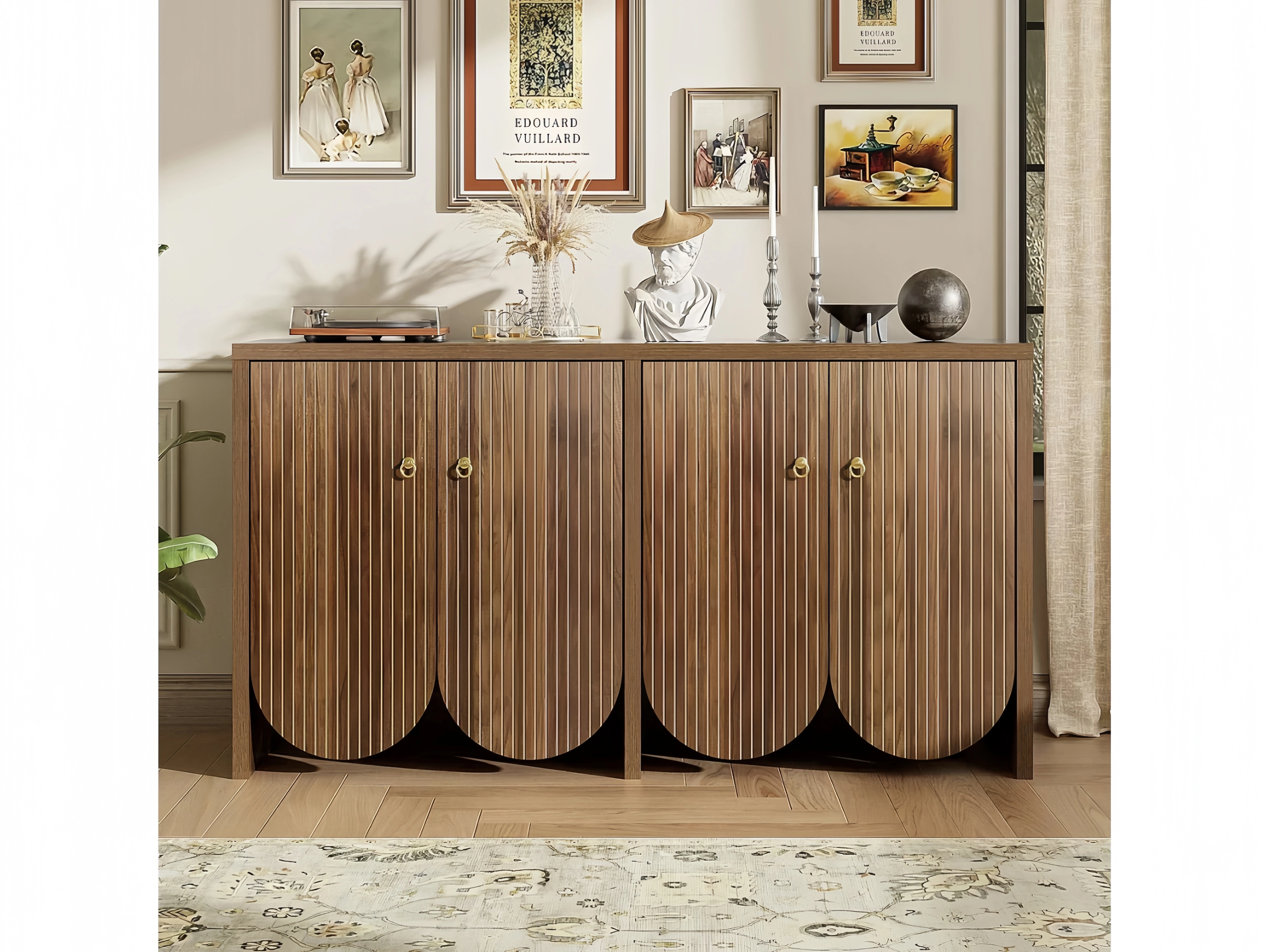 Holz-Sideboard mit verstellbaren Böden und 4 Türen