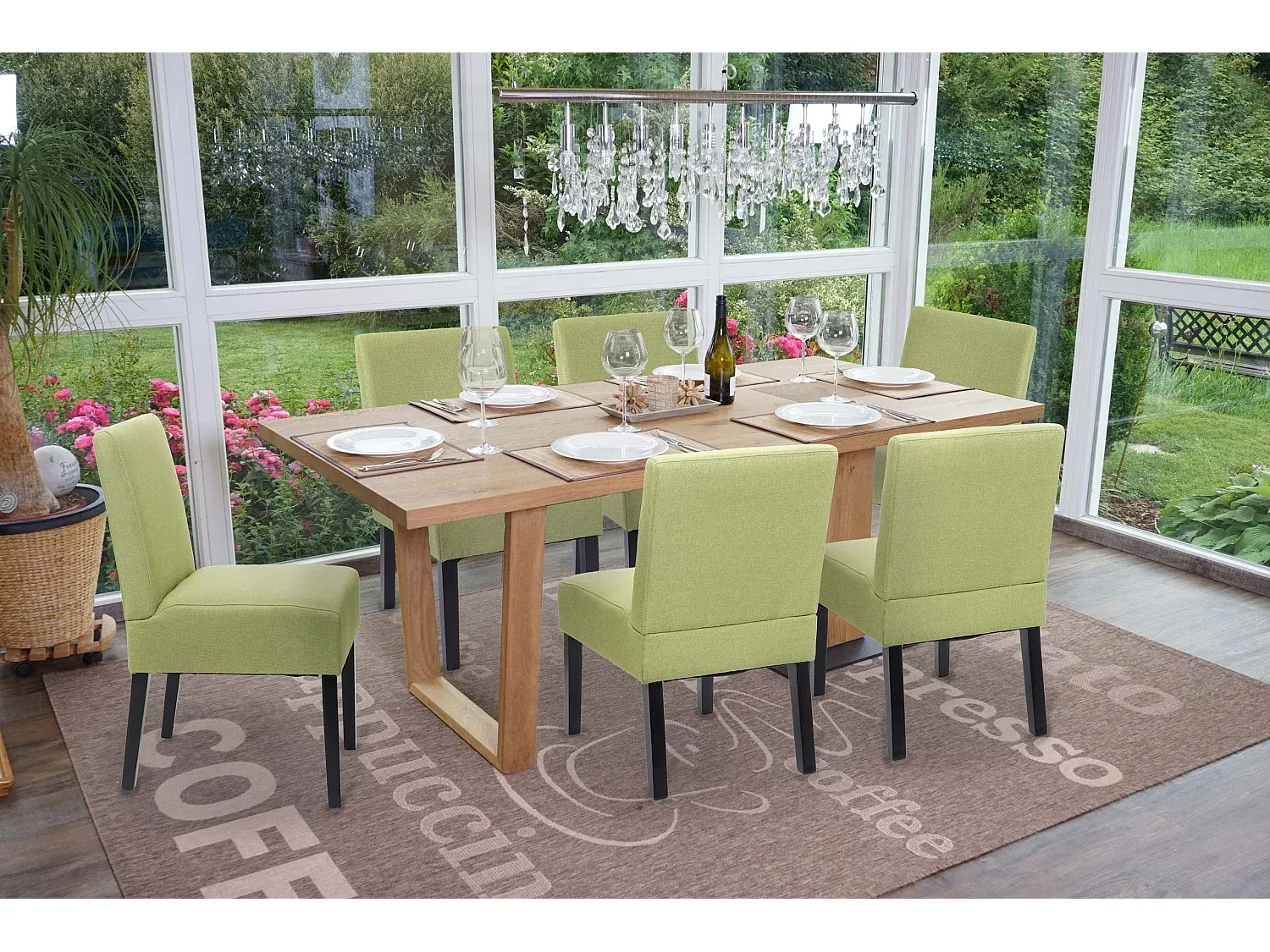 Moderner Esszimmerstuhl im 6er-Set, Grün