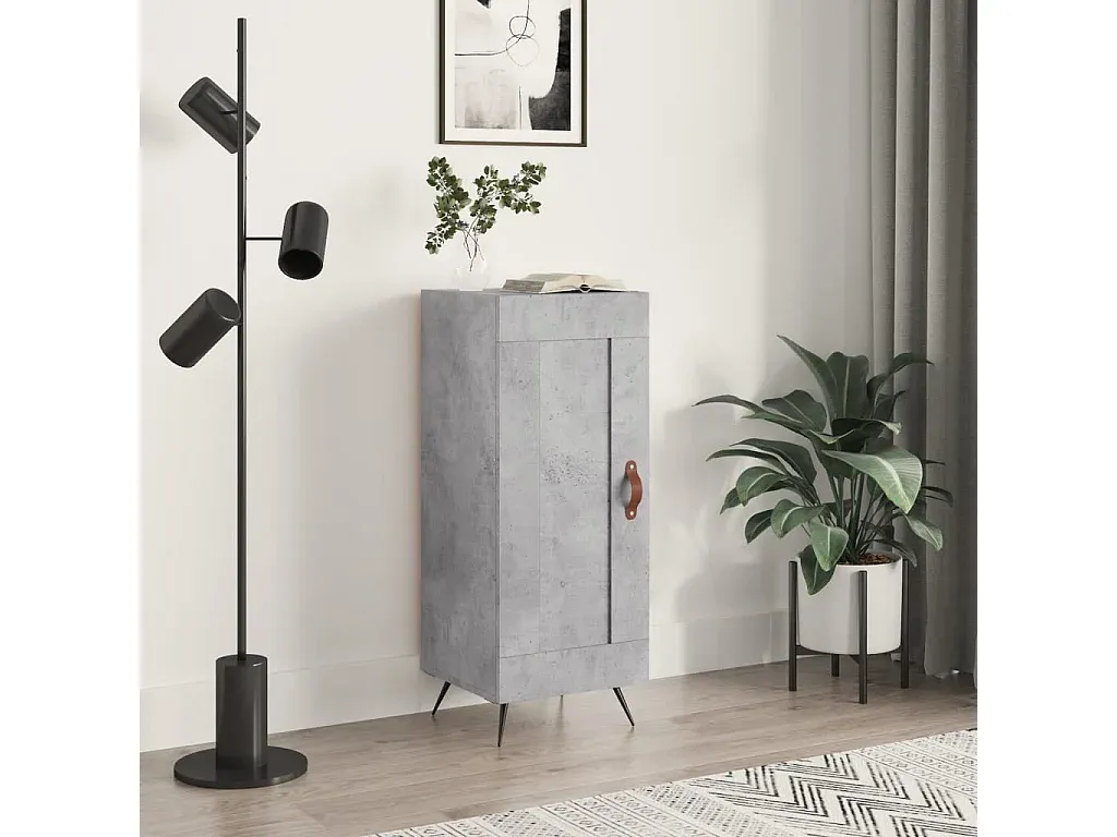 Moderner Lowboard in Betongrau aus Holzwerkstoff