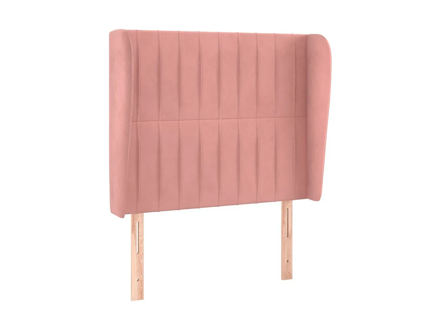 Rosa Samt Kopfteil mit Ohren 83x23x118/128 cm