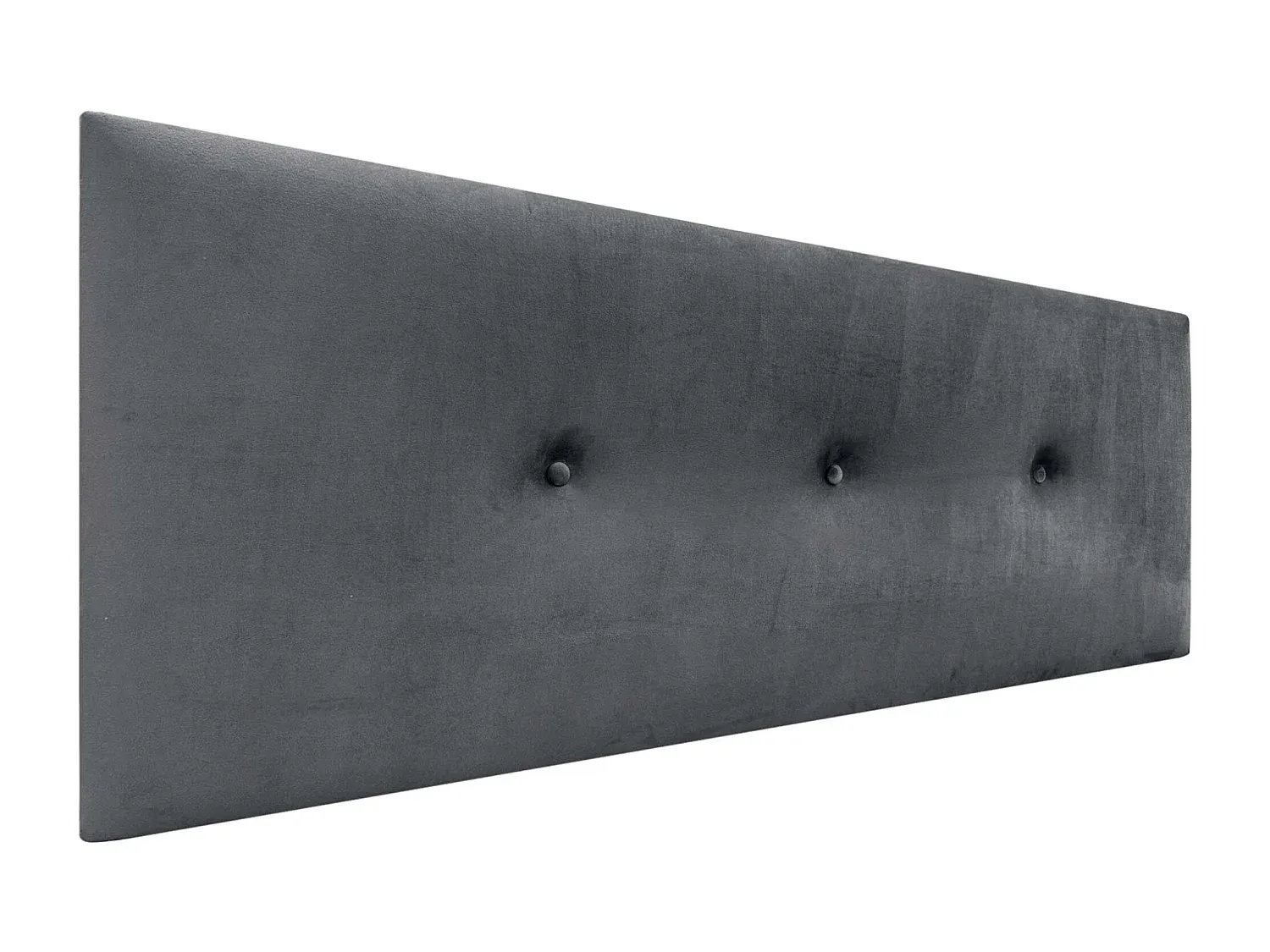 Samt Kopfteil mit Knöpfen, 135 x 50 cm, Dunkelgrau